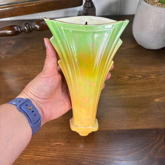 Vintage Wall Pocket Vase Royal Winton Grimwades Art Deco Iridescent Lusterware - Picture 10 of 16